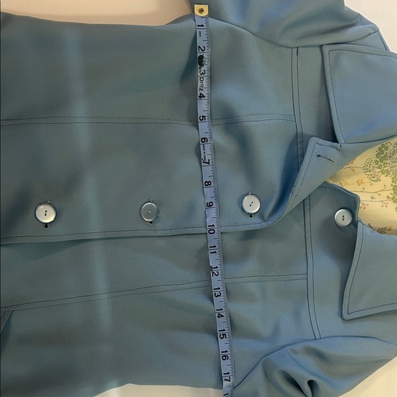 Chic Light Blue Women's Trench Coat - Picture 9 of 9